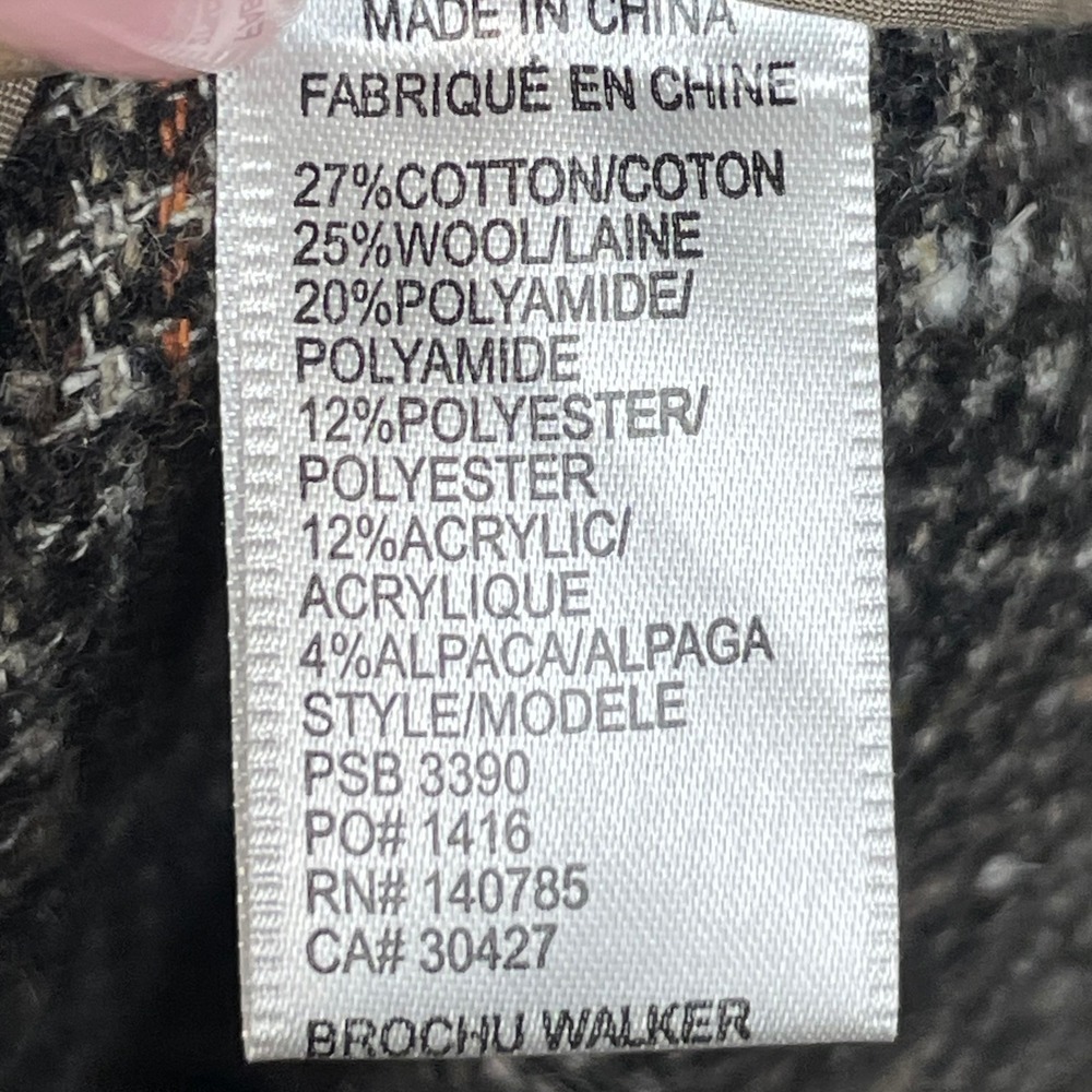 Brochu Walker Mondrian Coat Tweed Herringbone Long Coat Jacket Women's Size L - Picture 6 of 9